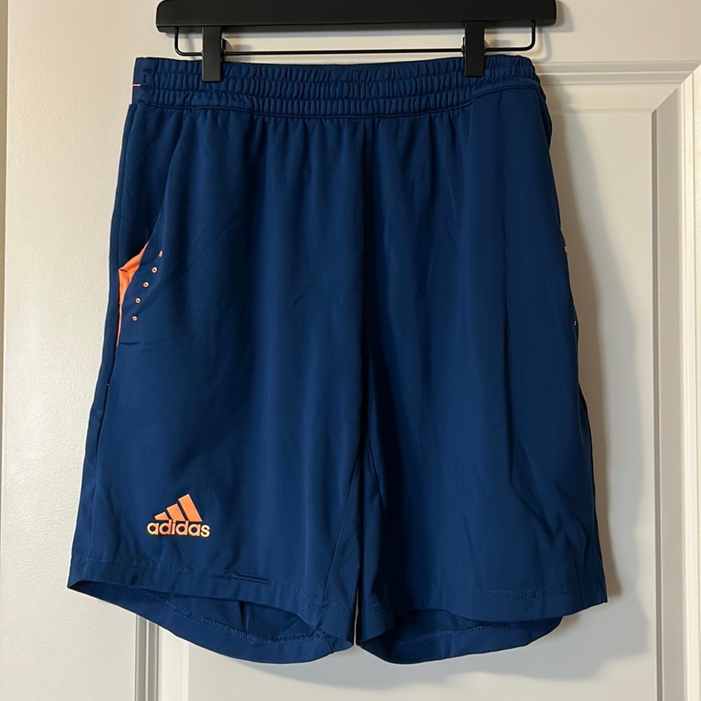 Adidas Tennis Short, Blue/Orange, Medium.